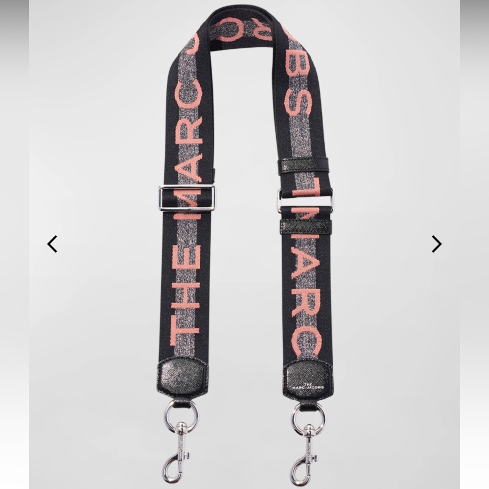 MARC JACOBS Black Printed Adjustable Purse Strap